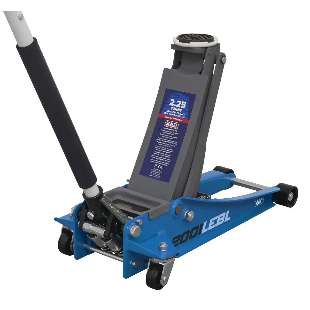 Sealey Low Profile Rocket Lift Trolley Jack 2.25 Tonne - Blue 1