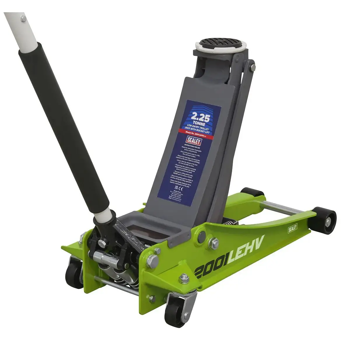 Sealey Low Profile Rocket Lift Trolley Jack 2.25 Tonne - Green 1