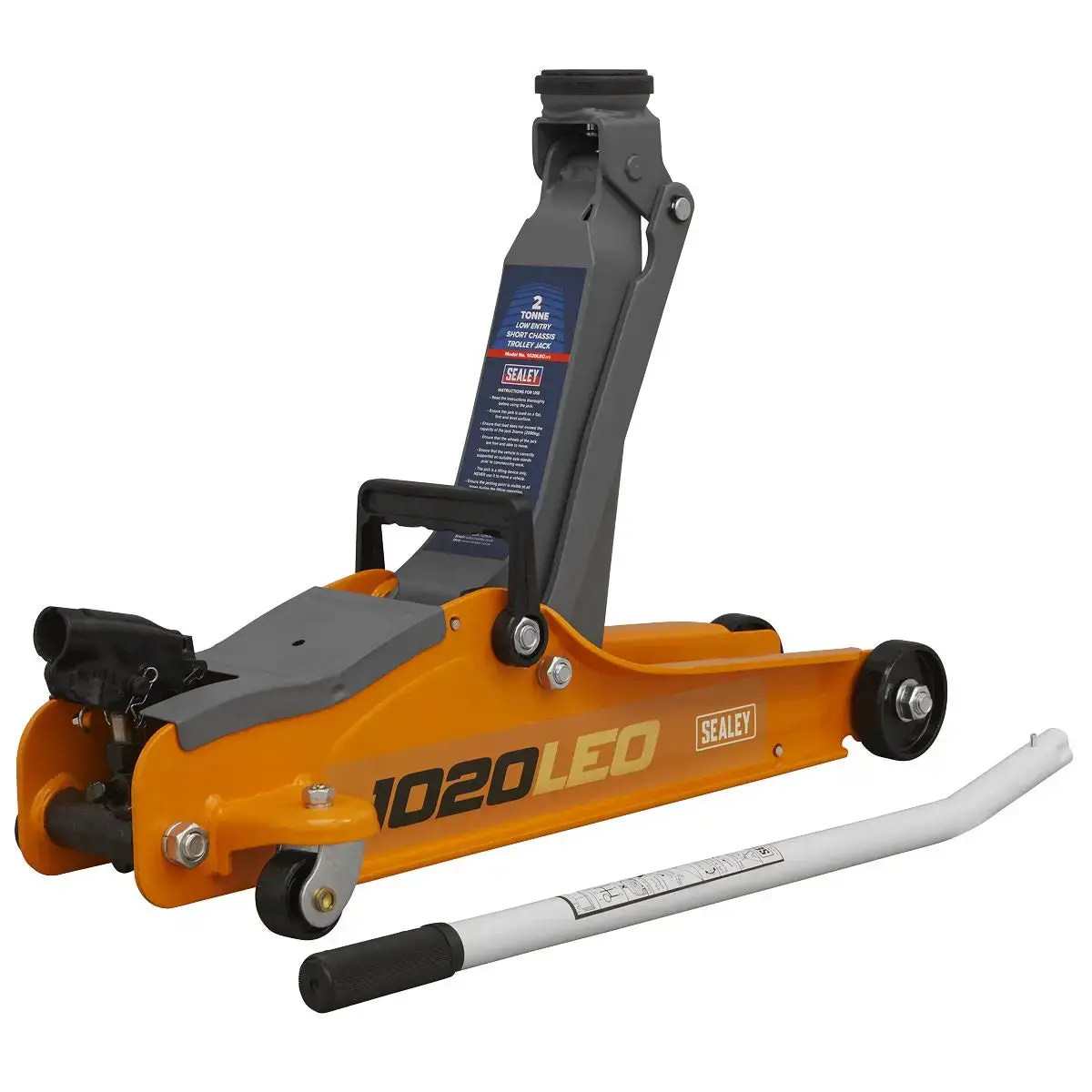 Sealey Low Profile Short Chassis Trolley Jack 2 Tonne - Orange 1