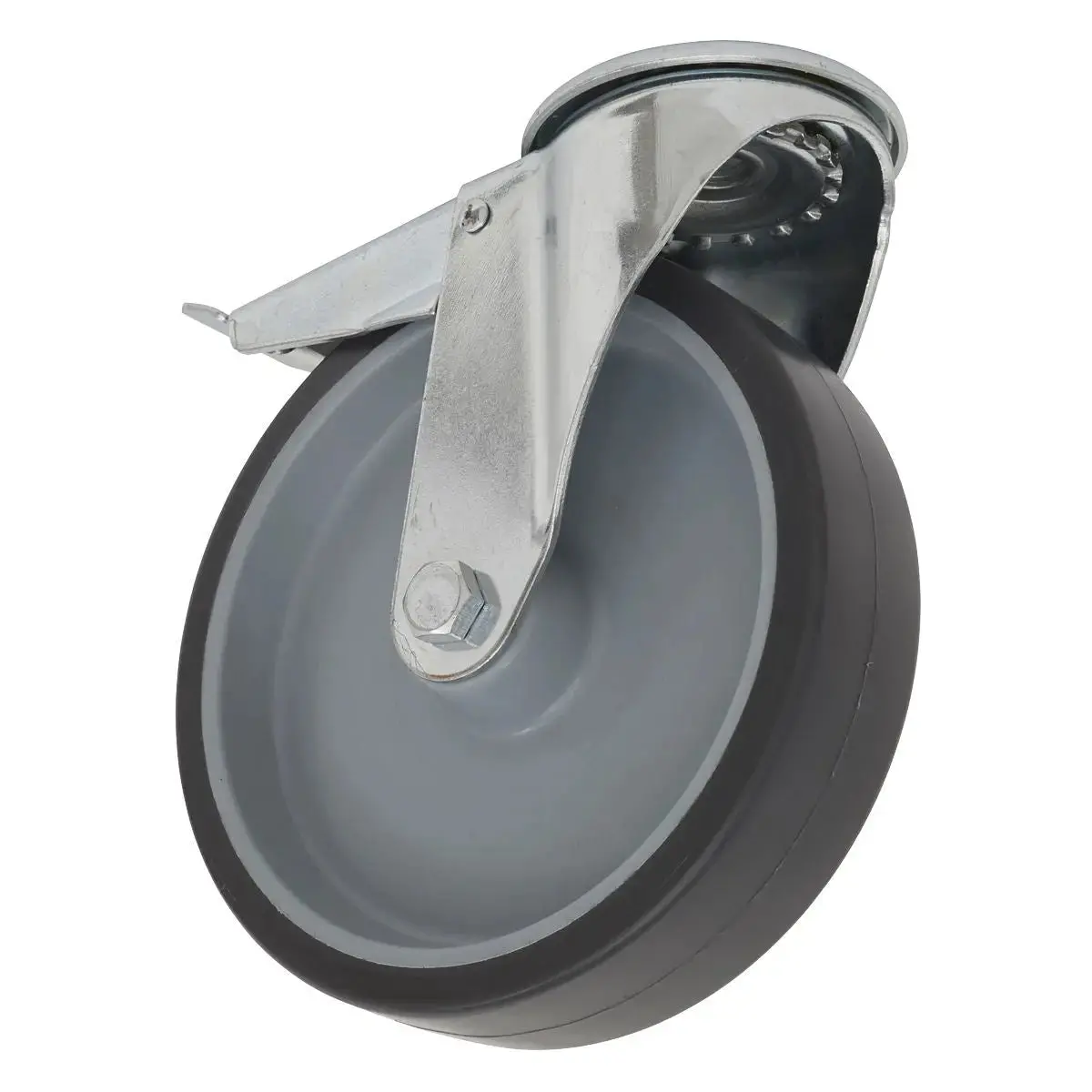 Sealey Medium-Duty Thermoplastic Bolt Hole Castor Wheel With Total Lock Ø100mm - Trade 1
