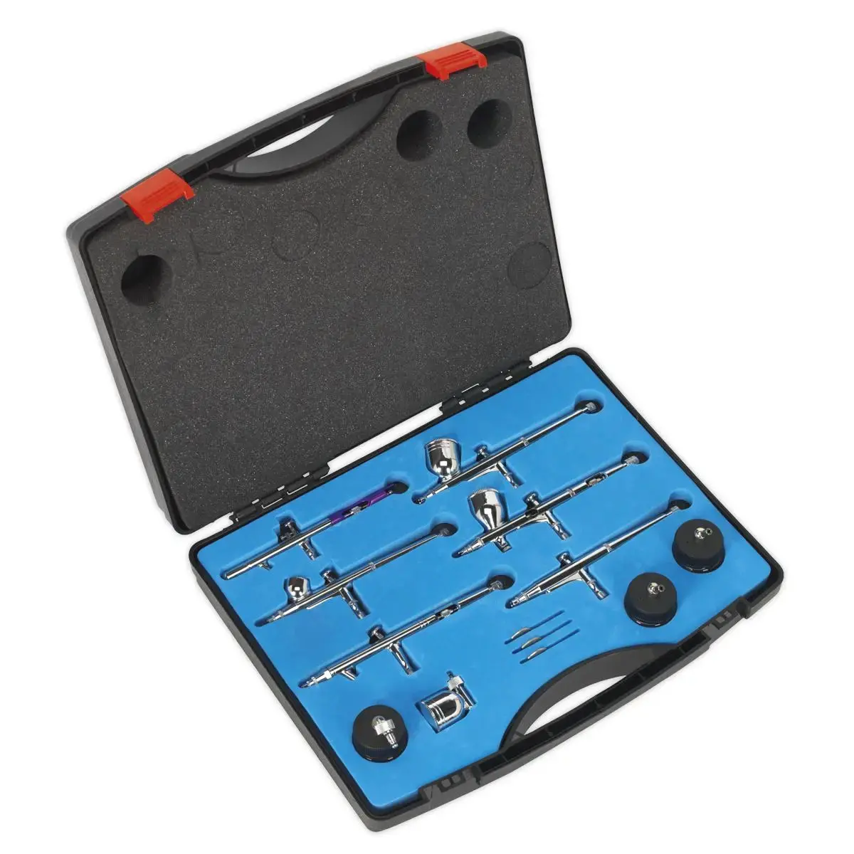 Sealey Mini Air Brush Kit 10Pc Gravity/Suction Feed 1