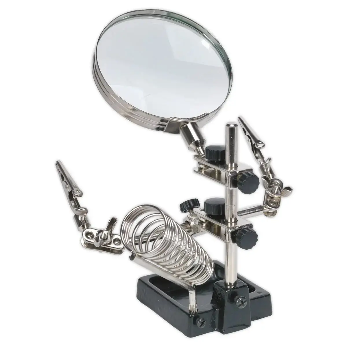 Sealey Mini Robot Soldering Stand With Magnifier & Iron Holder 1