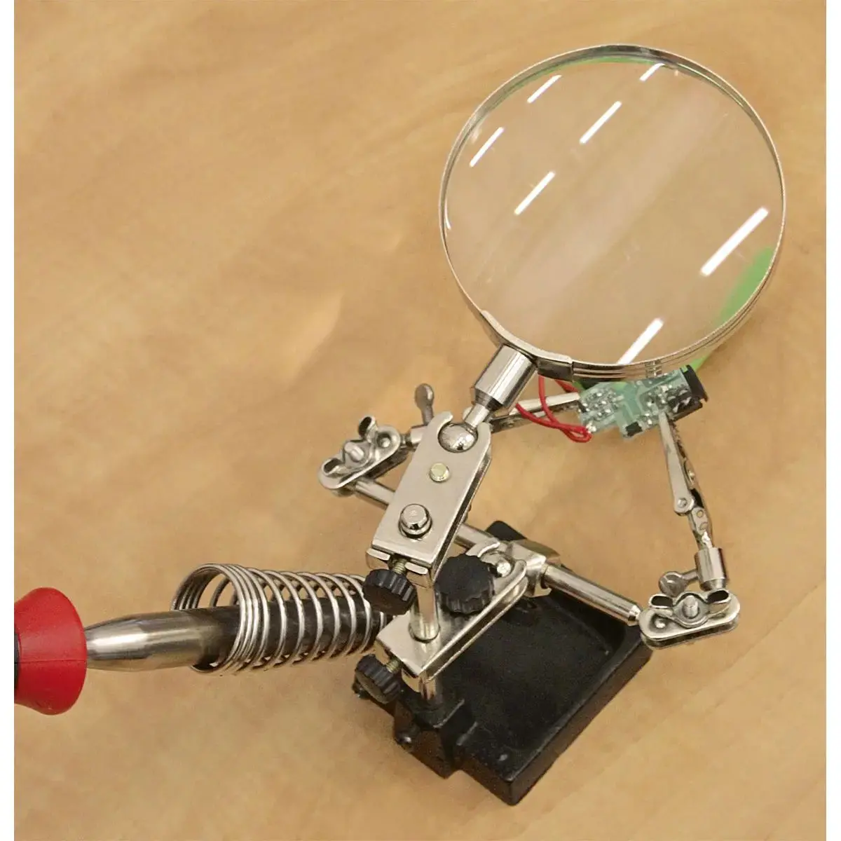 Sealey Mini Robot Soldering Stand With Magnifier & Iron Holder 2