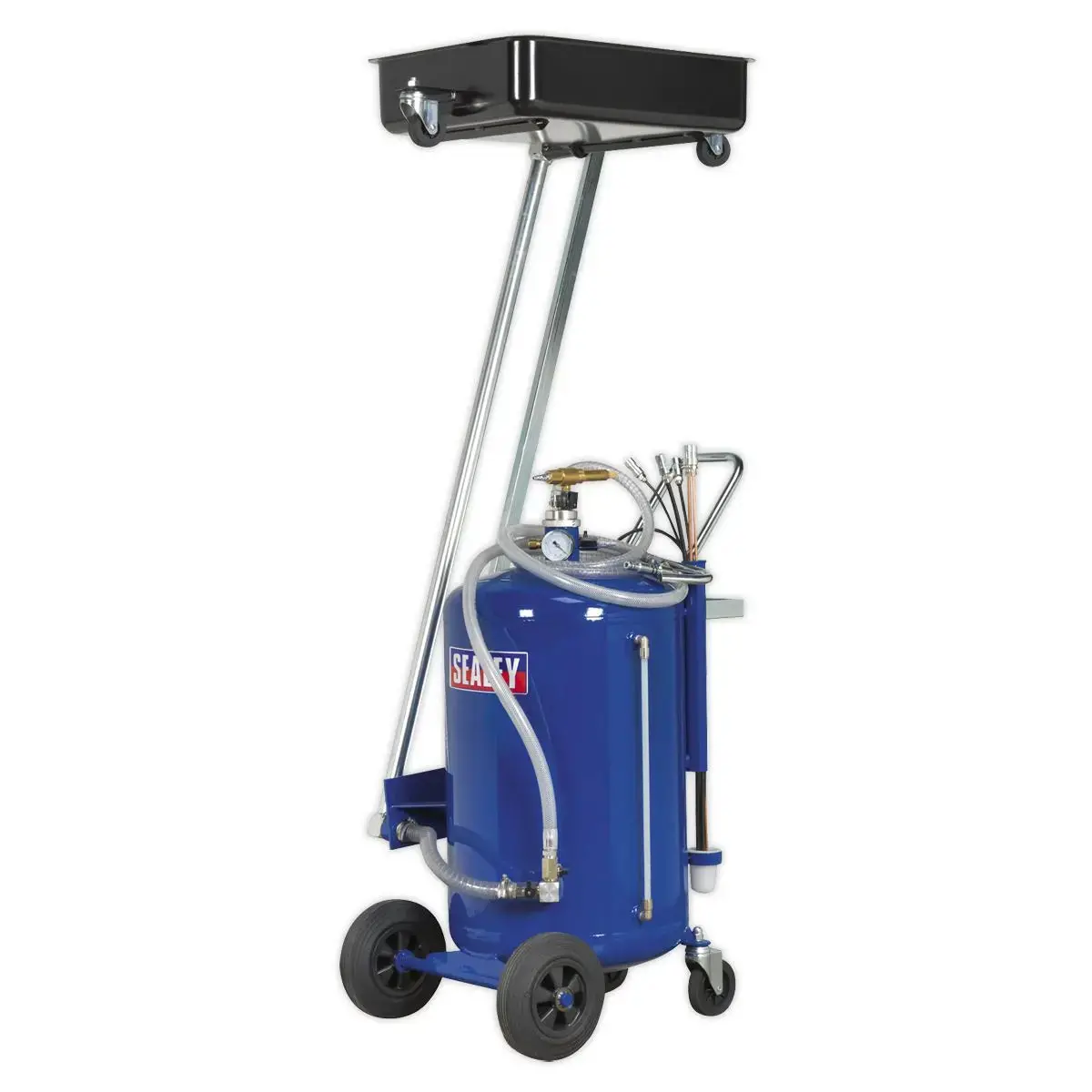 Sealey Mobile Oil Drainer With Probes 80L Cantilever Air Discharge 1