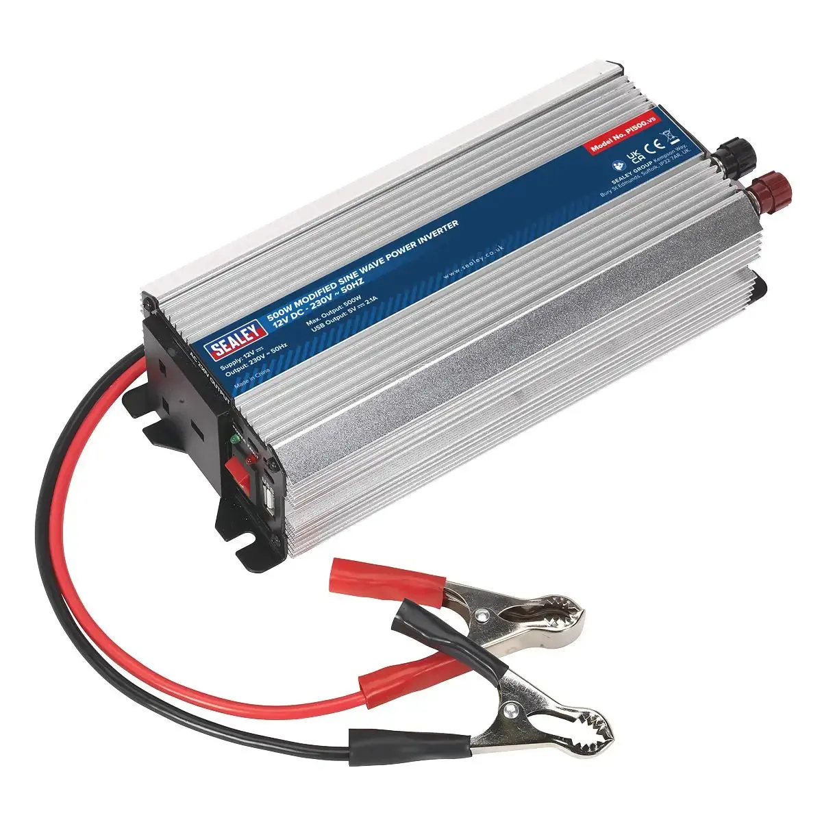 Sealey Modified Sine Wave Power Inverter 500W 12V Dc - 230V ~ 50Hz 1
