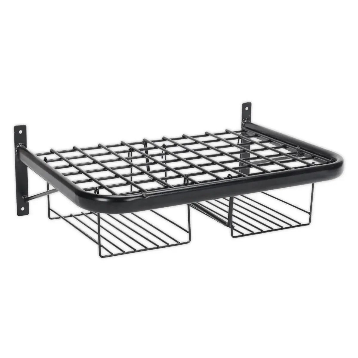 Sealey Motorcycle Helmet, Clothing And Gear Tidy Wall Mounted Shelf Rack 490Mm X 350Mm 1