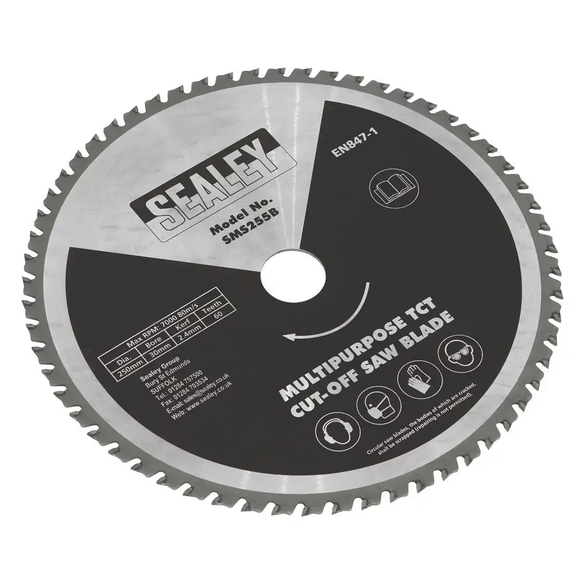 Sealey Multipurpose Cut-Off Saw Blade Ø250 X 2.4Mm/Ø30mm 60Tpu 1