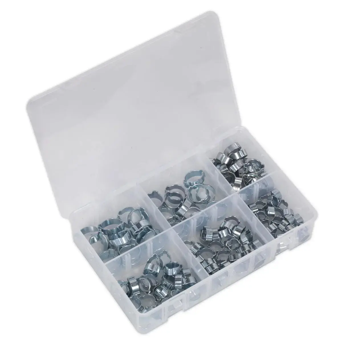 Sealey O-Clip Double Ear Assortment 140Pc - Zinc Plated 1
