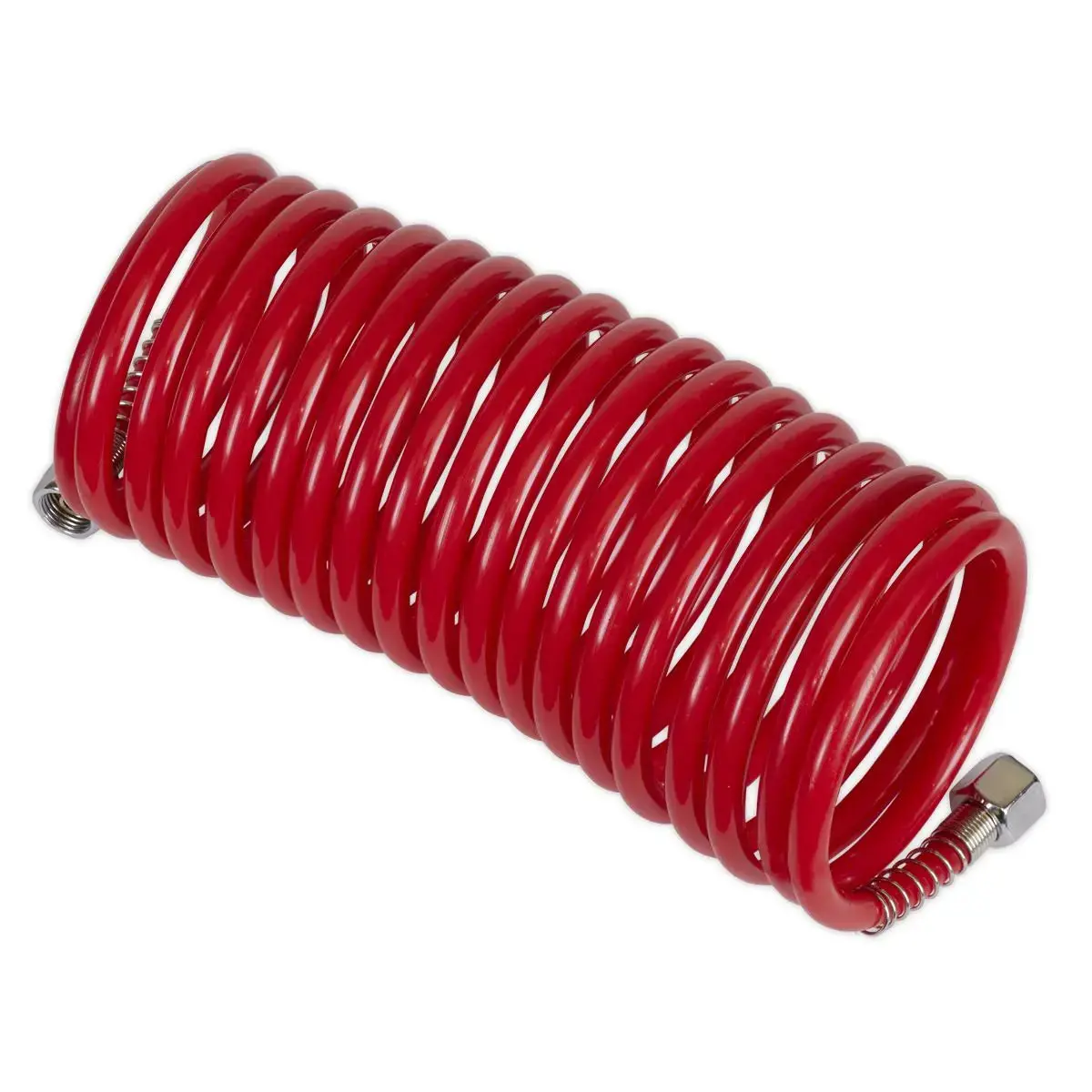Sealey Pe Coiled Air Hose 5M X 5Mm Bore 1/4" Bsp Unions Couplings 1