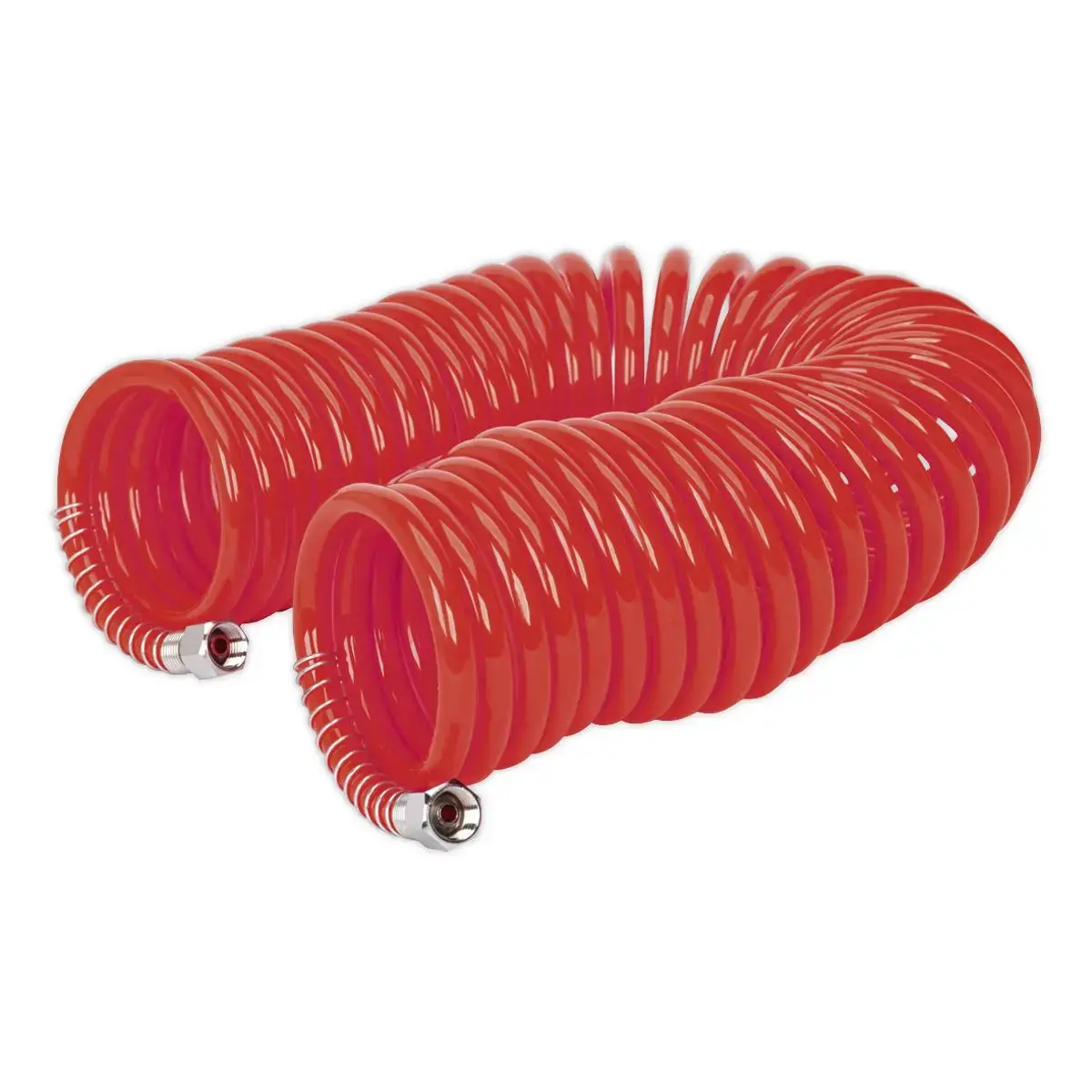 Sealey Pu Coiled Air Hose 10M X Ø6mm With 1/4"Bsp Unions 1