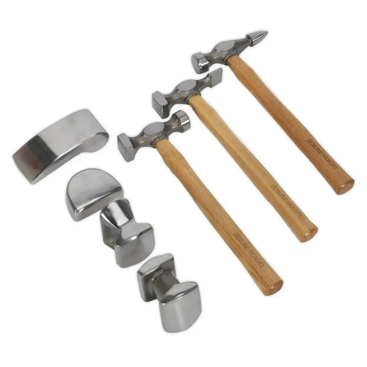 Sealey Panel Beating Set 7Pc Drop-Forged Hickory Shafts 1