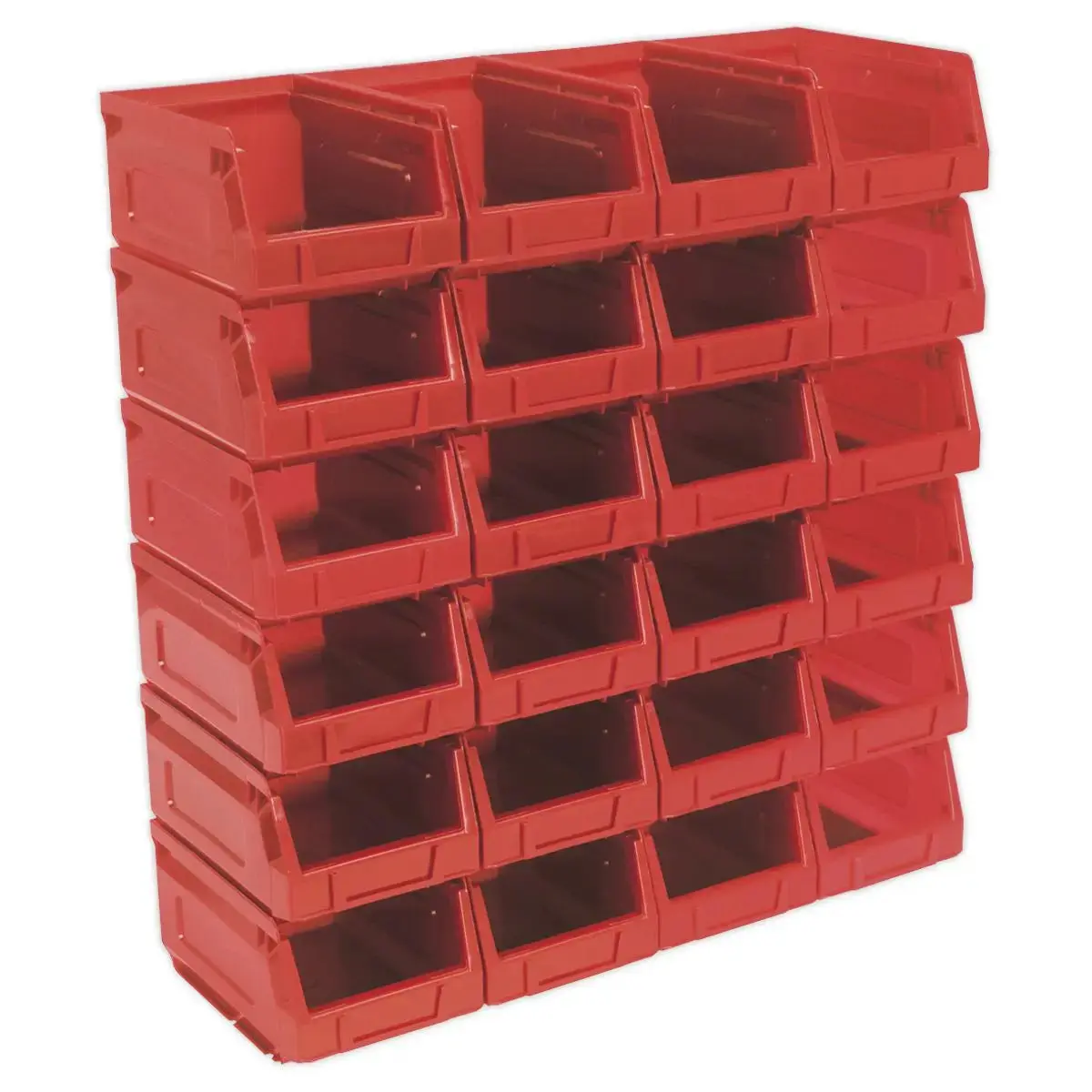 Sealey Plastic Storage Bin 105 X 165 X 85Mm - Red Pack Of 24 1