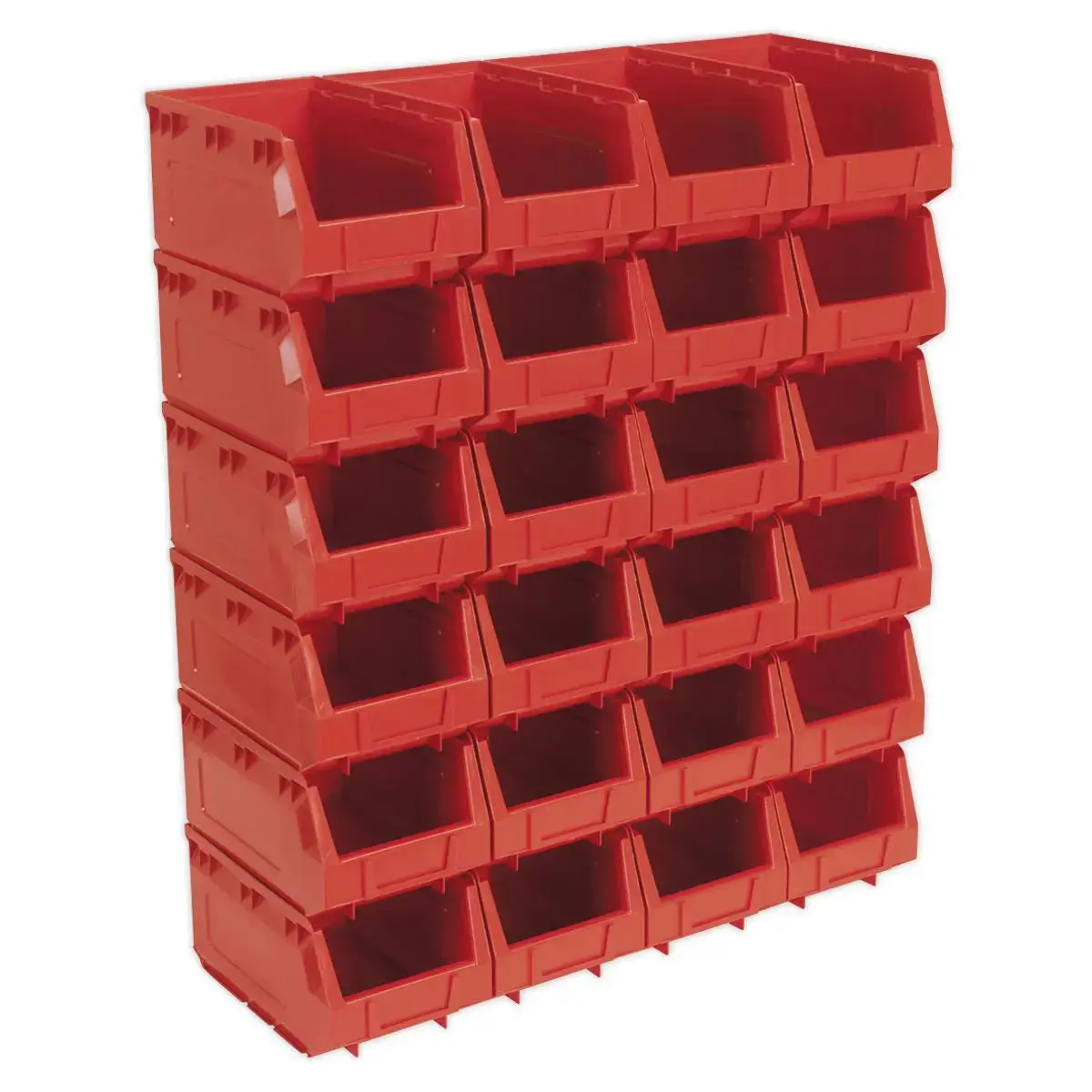 Sealey Plastic Storage Bin 150 X 240 X 130Mm - Red Pack Of 24 1