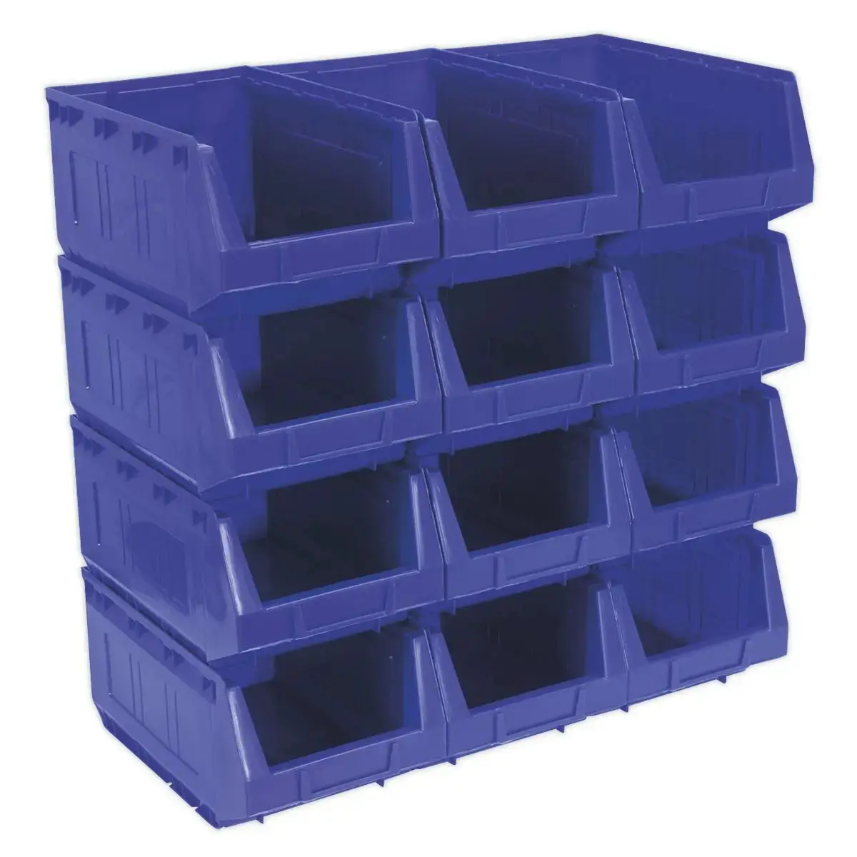 Sealey Plastic Storage Bin 210 X 355 X 165Mm - Blue Pack Of 12 1