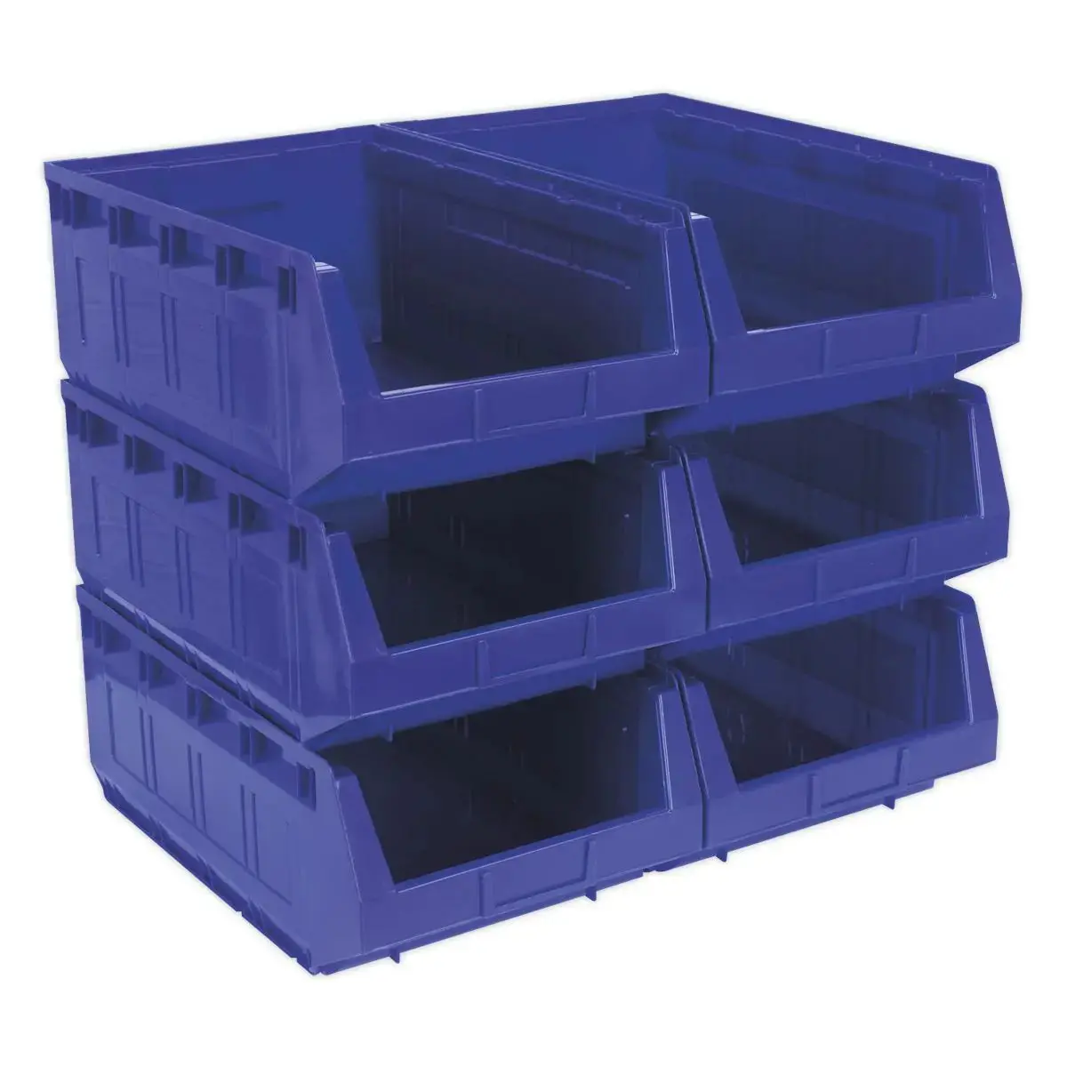 Sealey Plastic Storage Bin 310 X 500 X 190Mm - Blue Pack Of 6 1