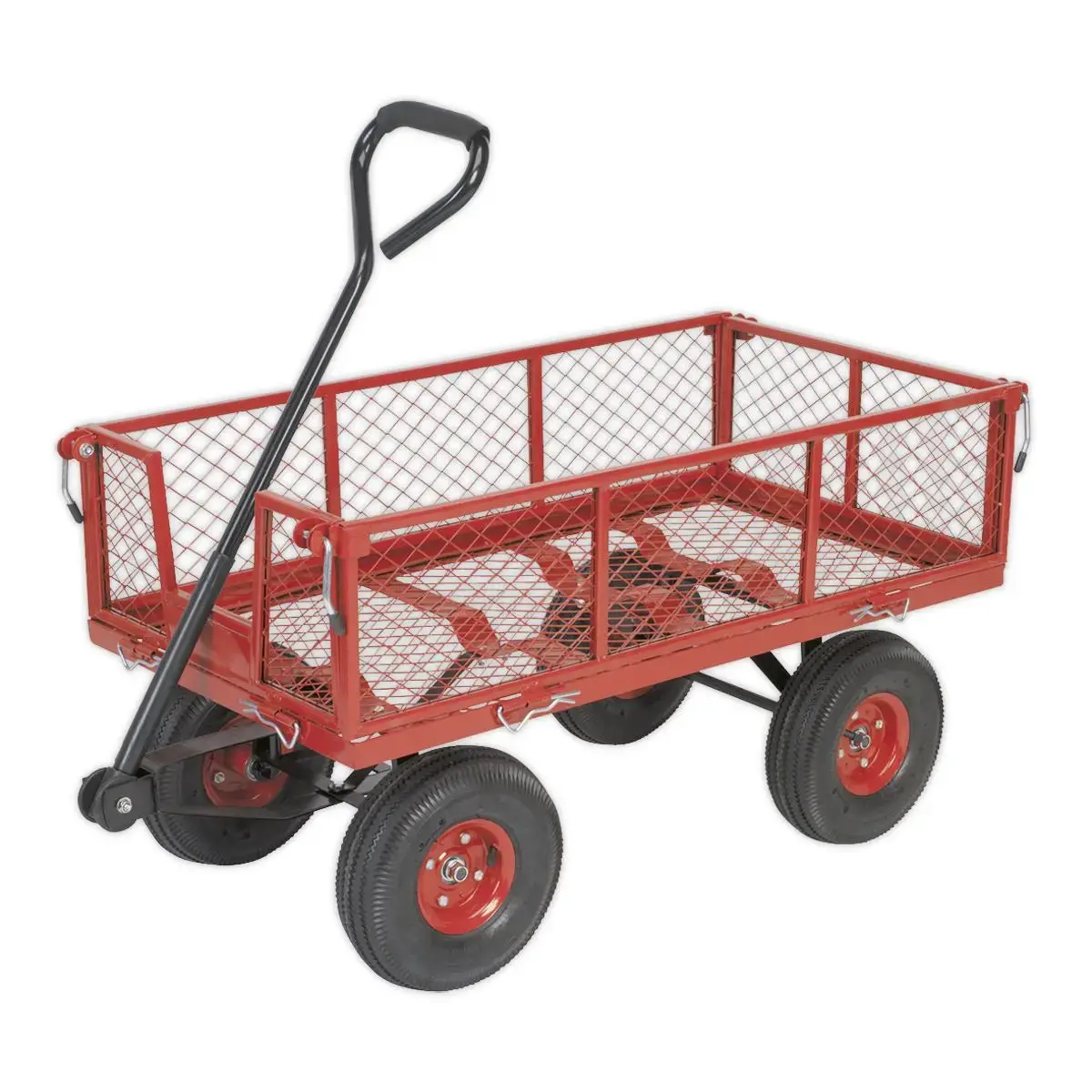 Sealey Platform Truck With Removable Sides Pneumatic Tyres 200Kg Capacity 1