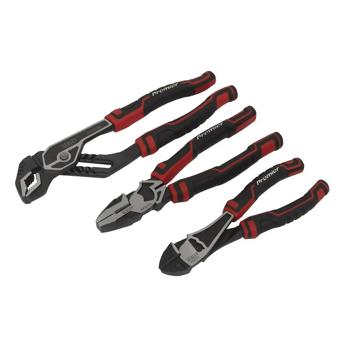 Sealey Pliers Set High Leverage 3 Piece Premier Finely Ground Polished Heads 1