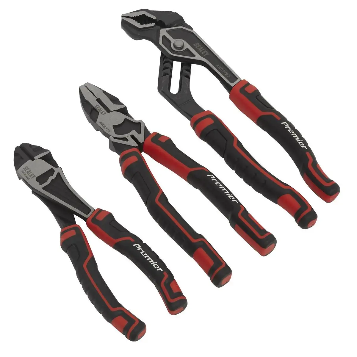 Sealey Pliers Set High Leverage 3 Piece Premier Finely Ground Polished Heads 2
