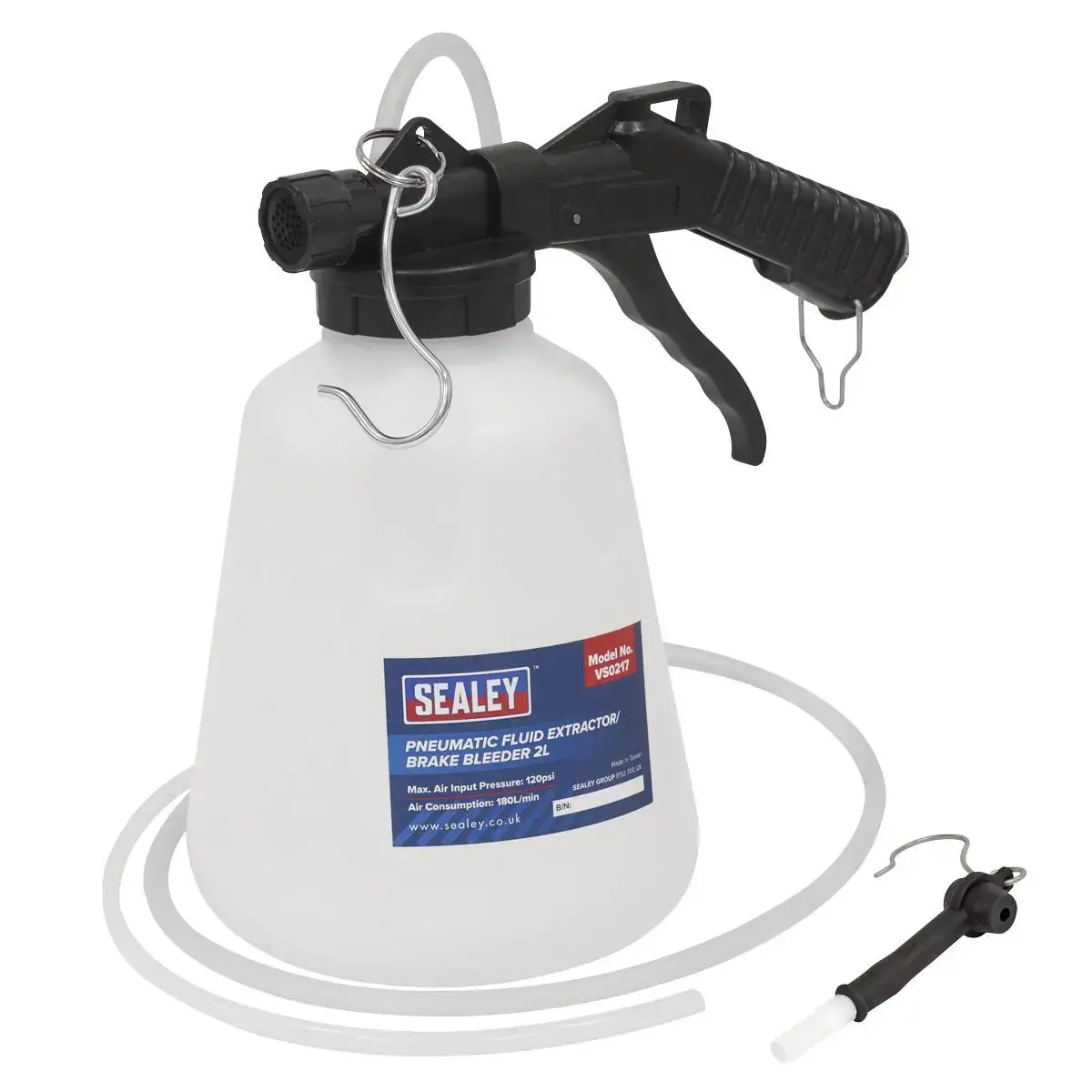 Sealey Pneumatic Fluid Extractor/Brake Bleeder 2L 1