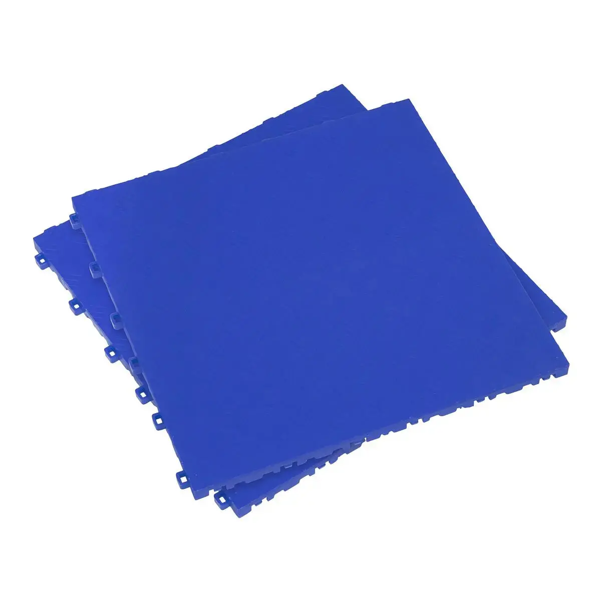 Sealey Polypropylene Floor Tile 400 X 400Mm - Blue Treadplate - Pack Of 9 1