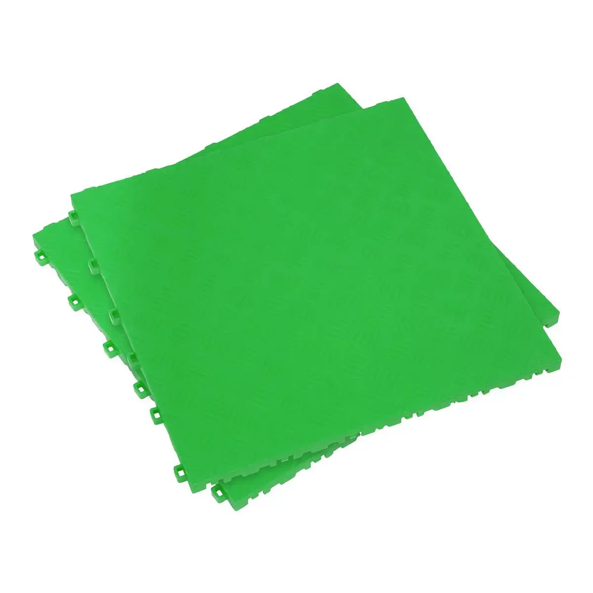 Sealey Polypropylene Floor Tile - Green Treadplate 400 X 400Mm - Pack Of 9 1