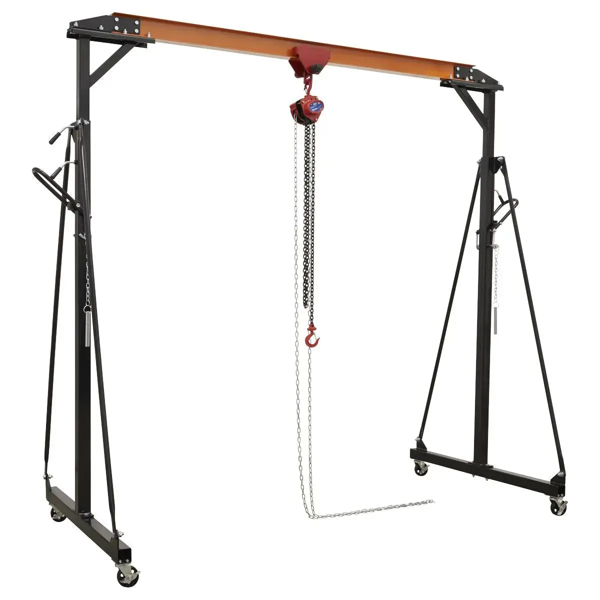 Sealey Portable Lifting Adjustable Gantry Crane 0.5 Tonne & Hoist Combo 1