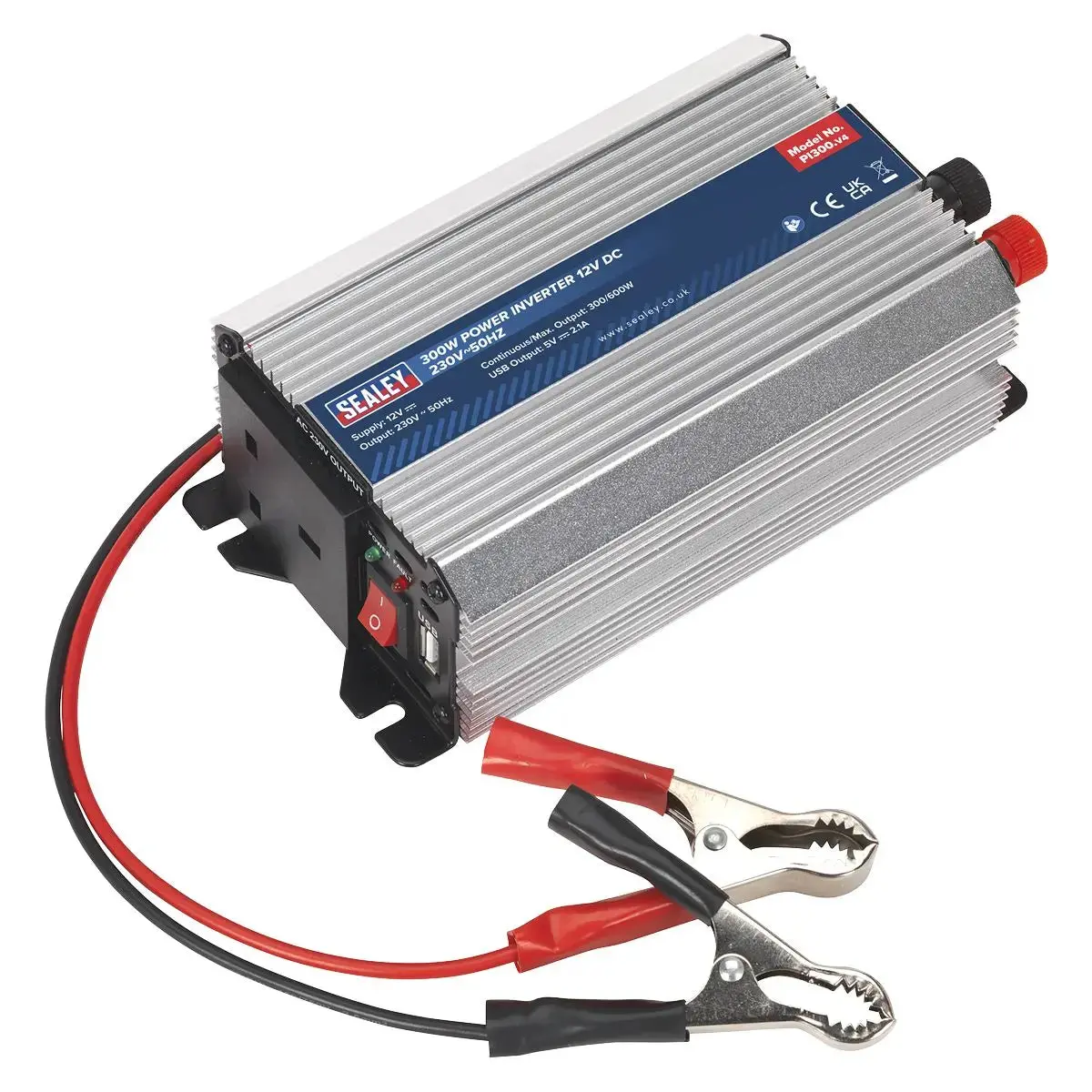 Sealey Power Inverter Modified Sine Wave 300W 12V Dc - 230V ~ 50Hz 1