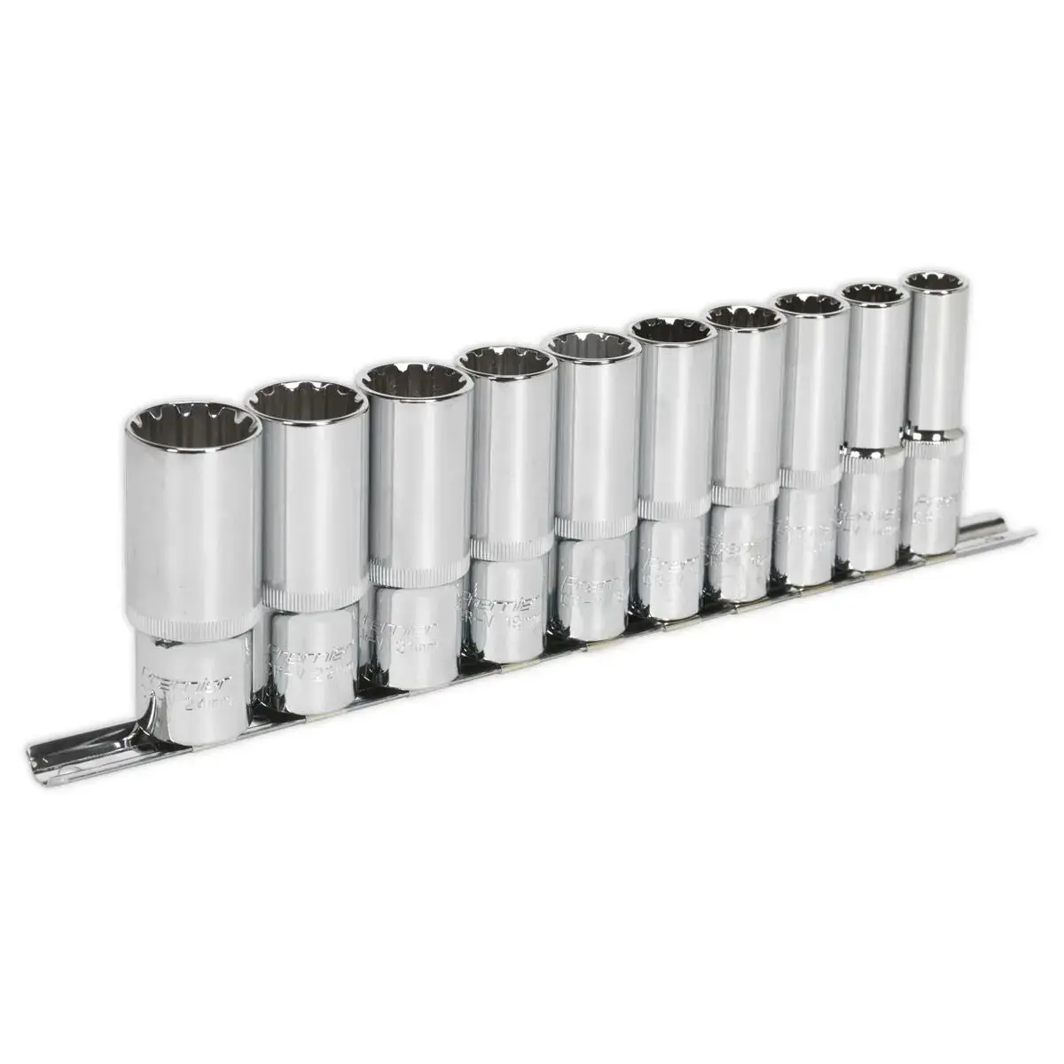 Sealey Premier 10 Piece 1/2" Total Drive Deep Socket Set 13-24Mm 1