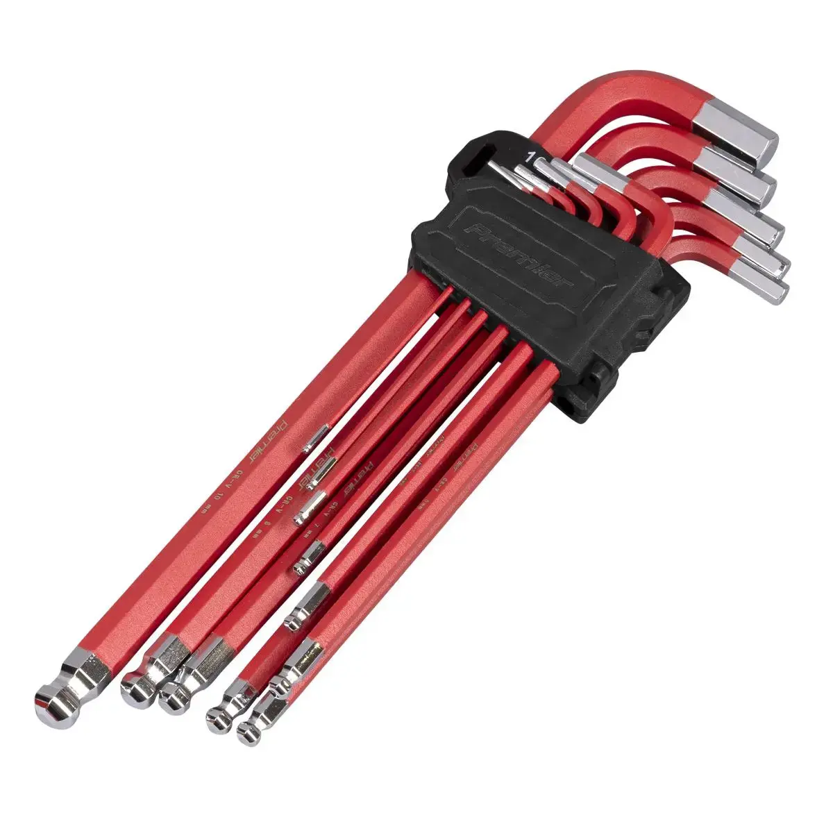 Sealey Premier 11 Piece Anti-Slip Ball End Hex Key Set Metric Extra Long Allen 1