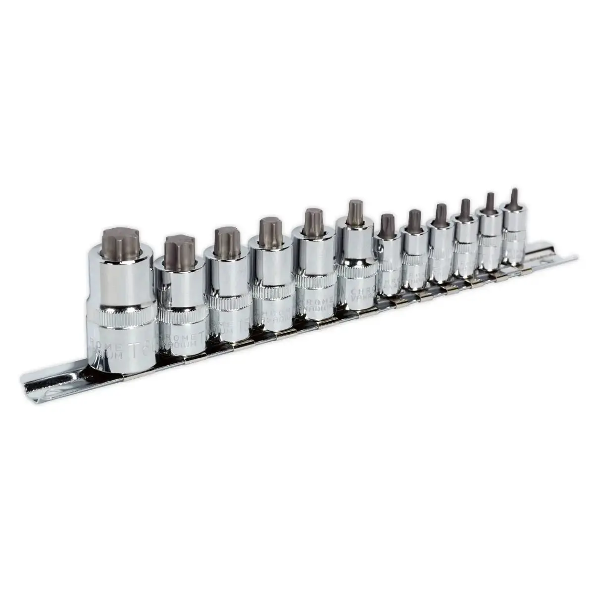Sealey Premier 12 Piece 1/4" 3/8" 1/2" Drive Stubby Trx-Star Socket Set T8-T60 1