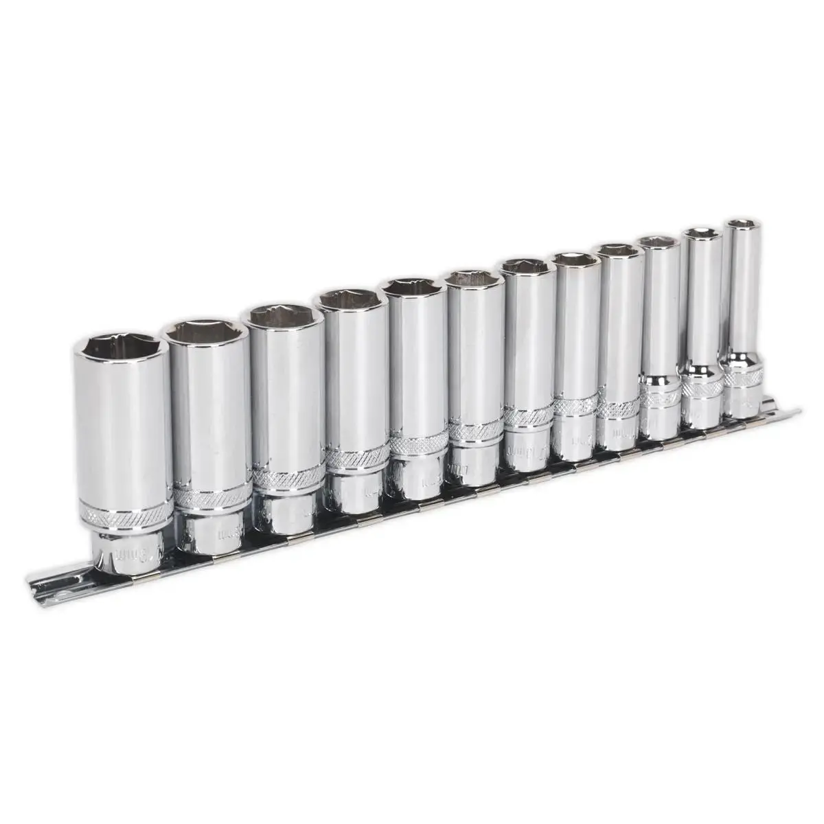 Sealey Premier 12 Piece 3/8" Drive Deep Lock On Socket Set Metric 8-19Mm 1