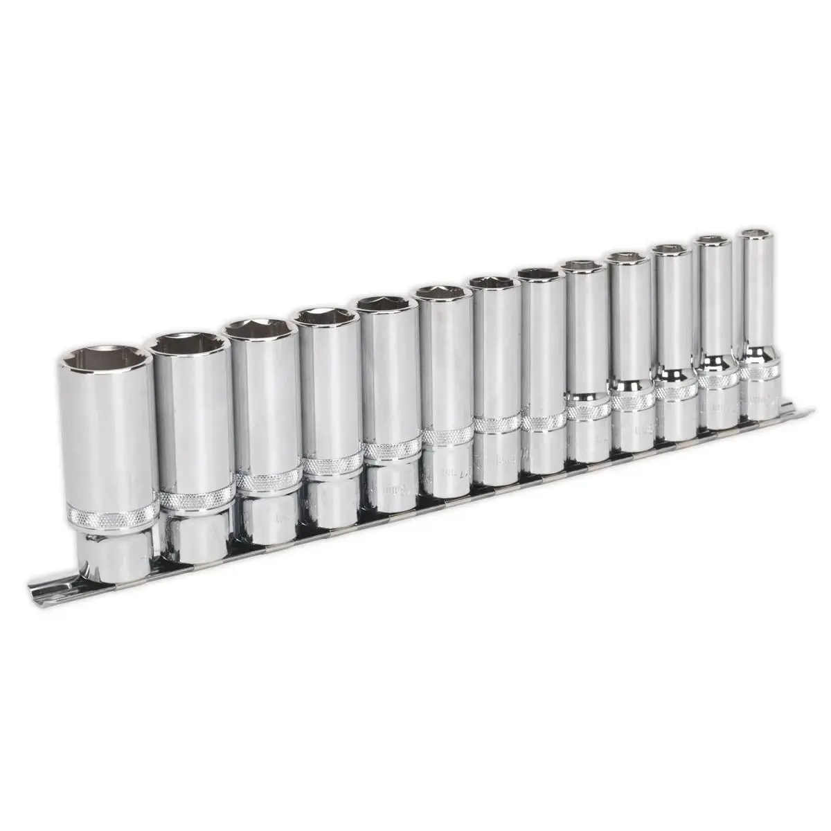 Sealey Premier 13 Piece 1/2" Drive Deep Lock On Socket Set Metric 10-24Mm 1
