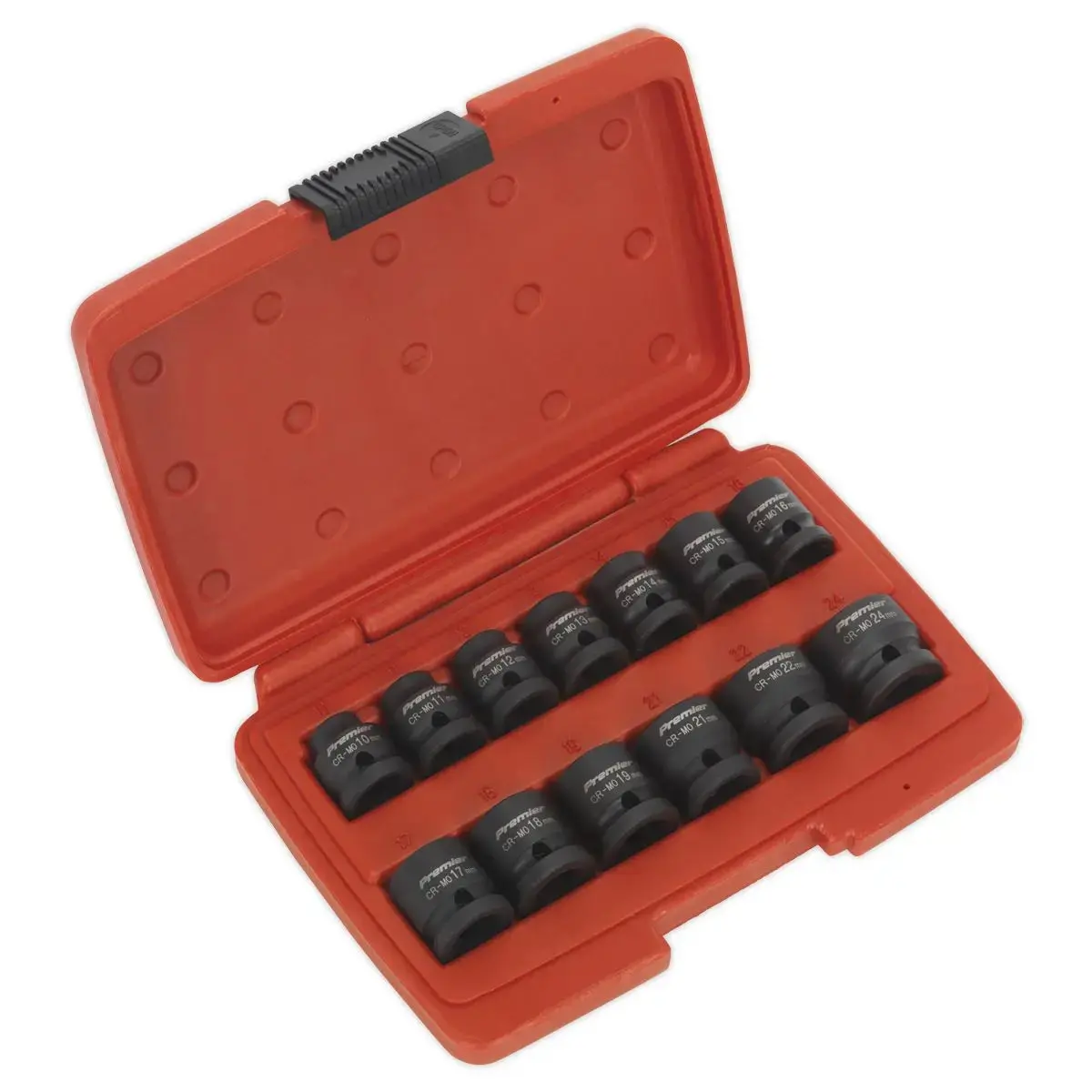 Sealey Premier 13 Piece 1/2" Drive Low Profile Impact Socket Set 10-24Mm Walldrive 1