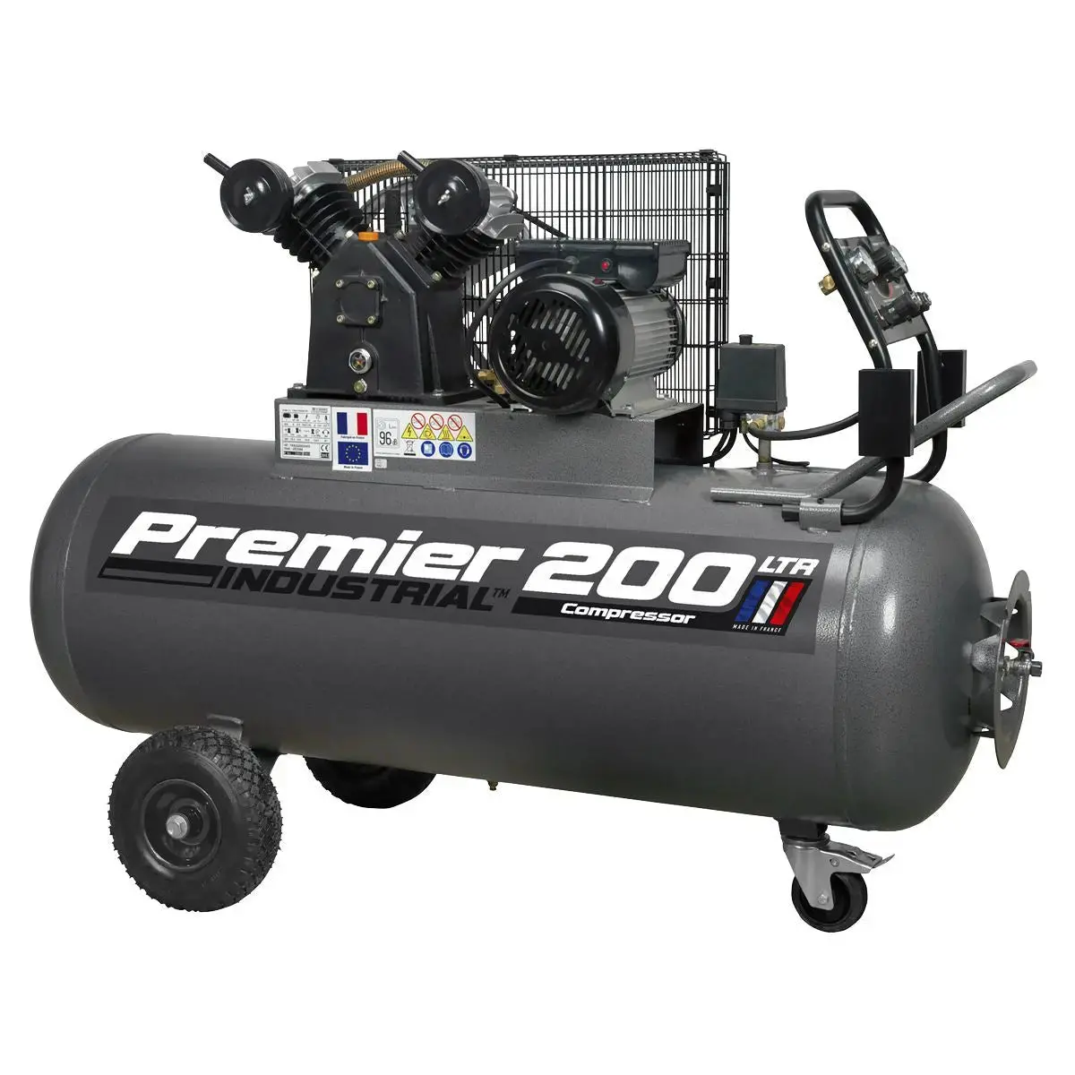 Sealey Premier 200L Belt Drive Air Compressor With Front Control Panel 3Hp 1
