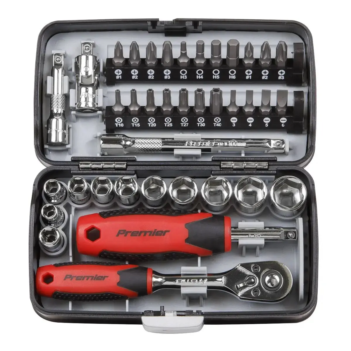 Sealey Premier 38 Piece 1/4" Drive Socket And Screwdriver Bit Set 72 Tooth Ratchet 2