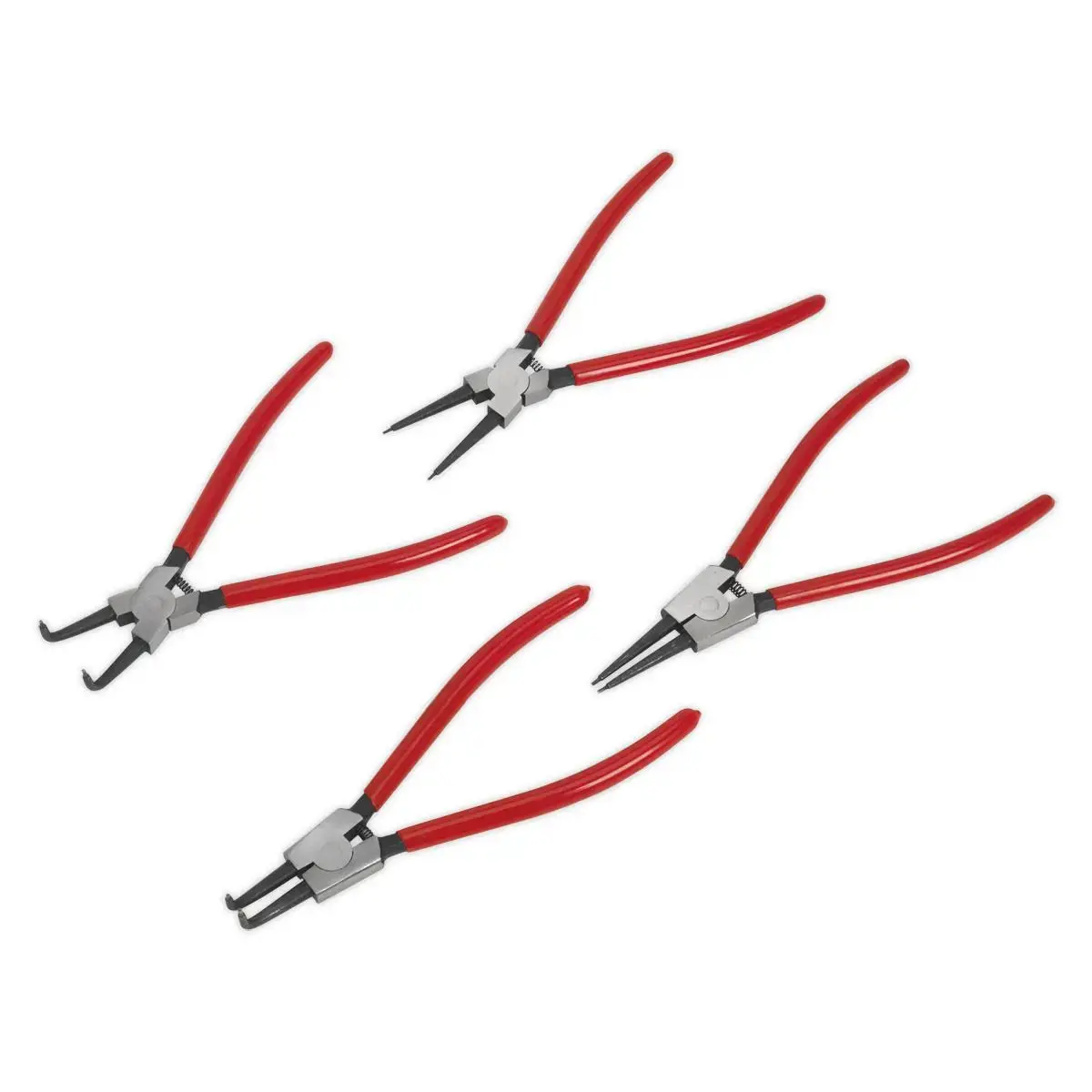 Sealey Premier 4 Piece 230Mm Circlip Pliers Set In Storage Hanging Pouch Bent Nose Straight 1