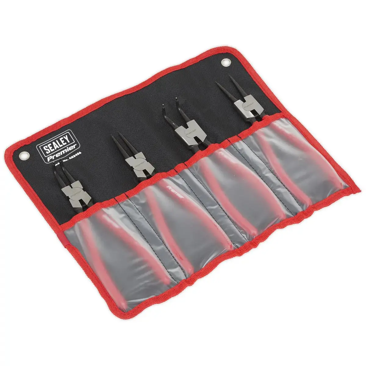 Sealey Premier 4 Piece 230Mm Circlip Pliers Set In Storage Hanging Pouch Bent Nose Straight 2