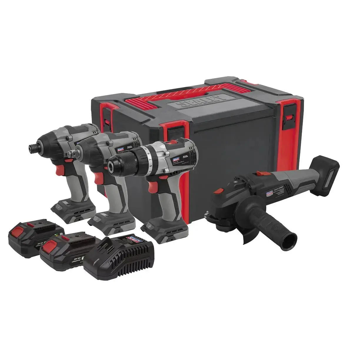 Sealey Premier 4 X 20V Sv20 Series Brushless Tool Combo - 2 Batteries 1