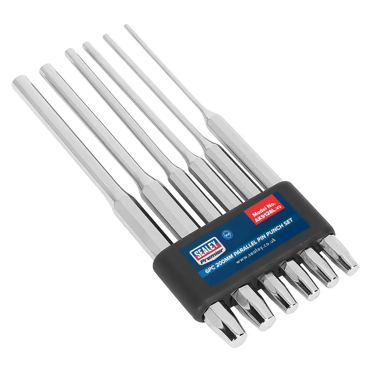 Sealey Premier 6 Piece 200Mm Parallel Pin Punch Set Long Style 3-10Mm Diameter 1