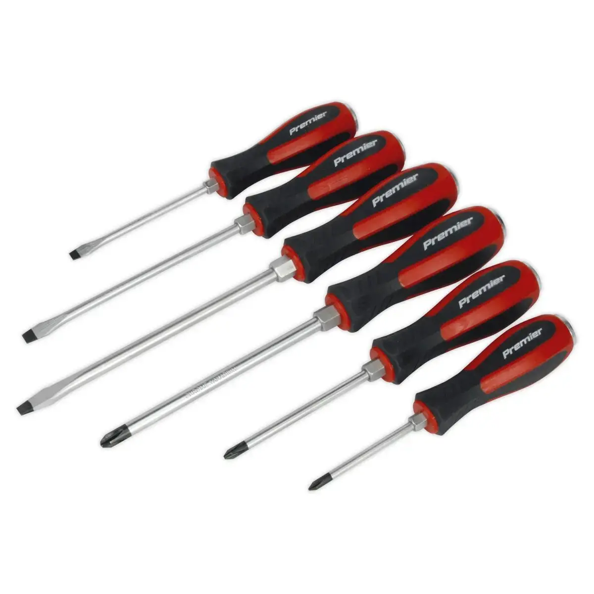 Sealey Premier 6 Piece Hammer Thru Screwdriver Set Slotted Phillips Bolster 1