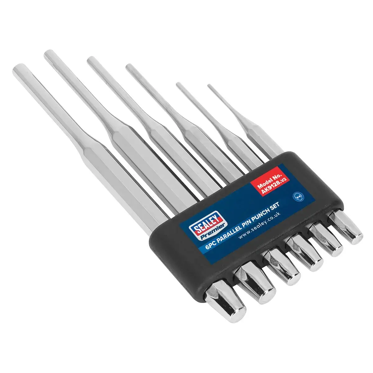 Sealey Premier 6 Piece Parallel Pin Punch Set 2-8Mm Diameter 115-180Mm Long 1