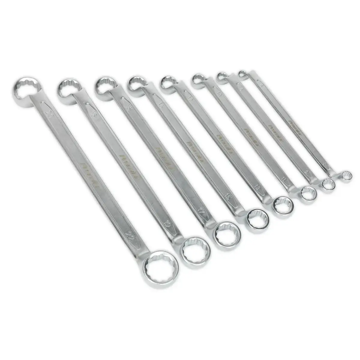 Sealey Premier 8 Piece Offset Double End Ring Spanner Set Deep Walldrive Rings 1