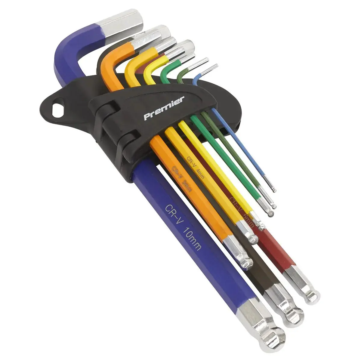Sealey Premier 9 Piece Colour Coded Long Ball End Hex Key Set 1.5-10Mm Metric 1