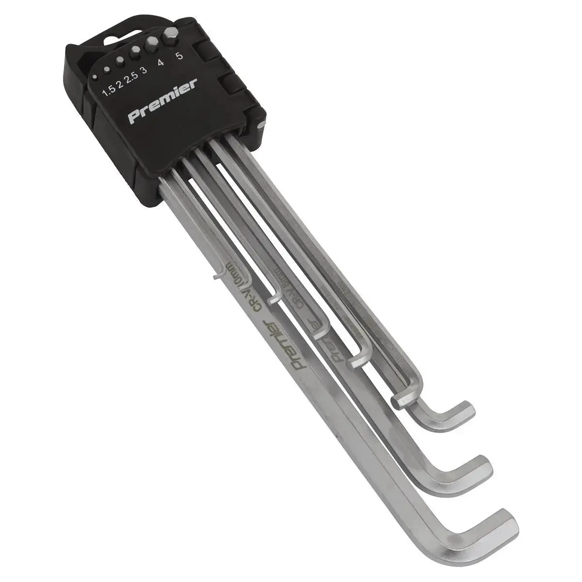 Sealey Premier 9 Piece Extra Long Stubby Element Hex Key Set 1.5-10Mm Safe Storage 1