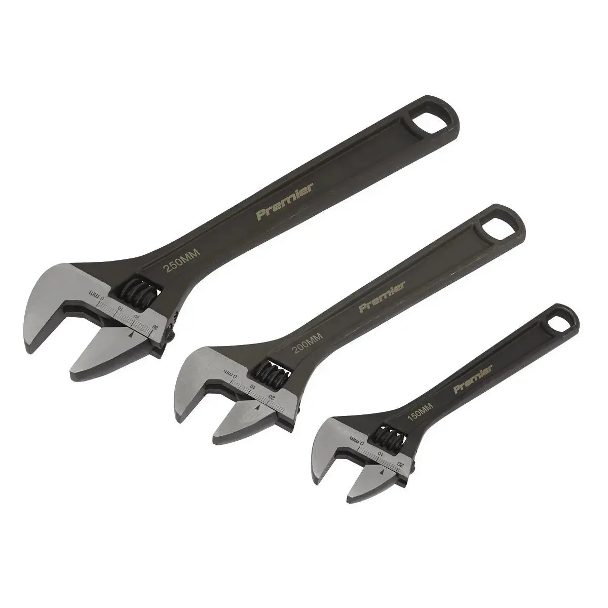 Sealey Premier Adjustable Wrench Set 3Pc 1