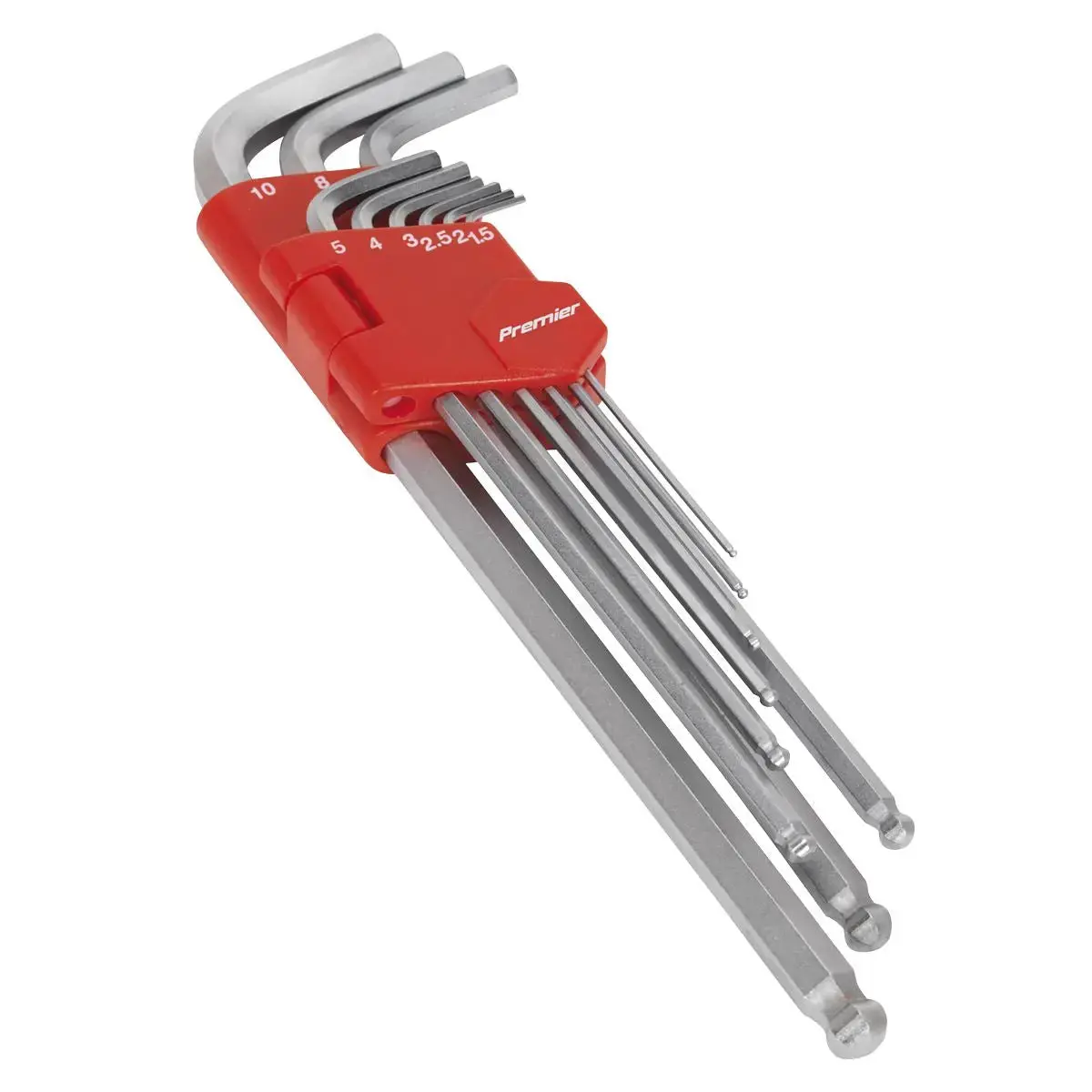 Sealey Premier Ball-End Hex Key Set 9Pc Extra-Long Metric 1