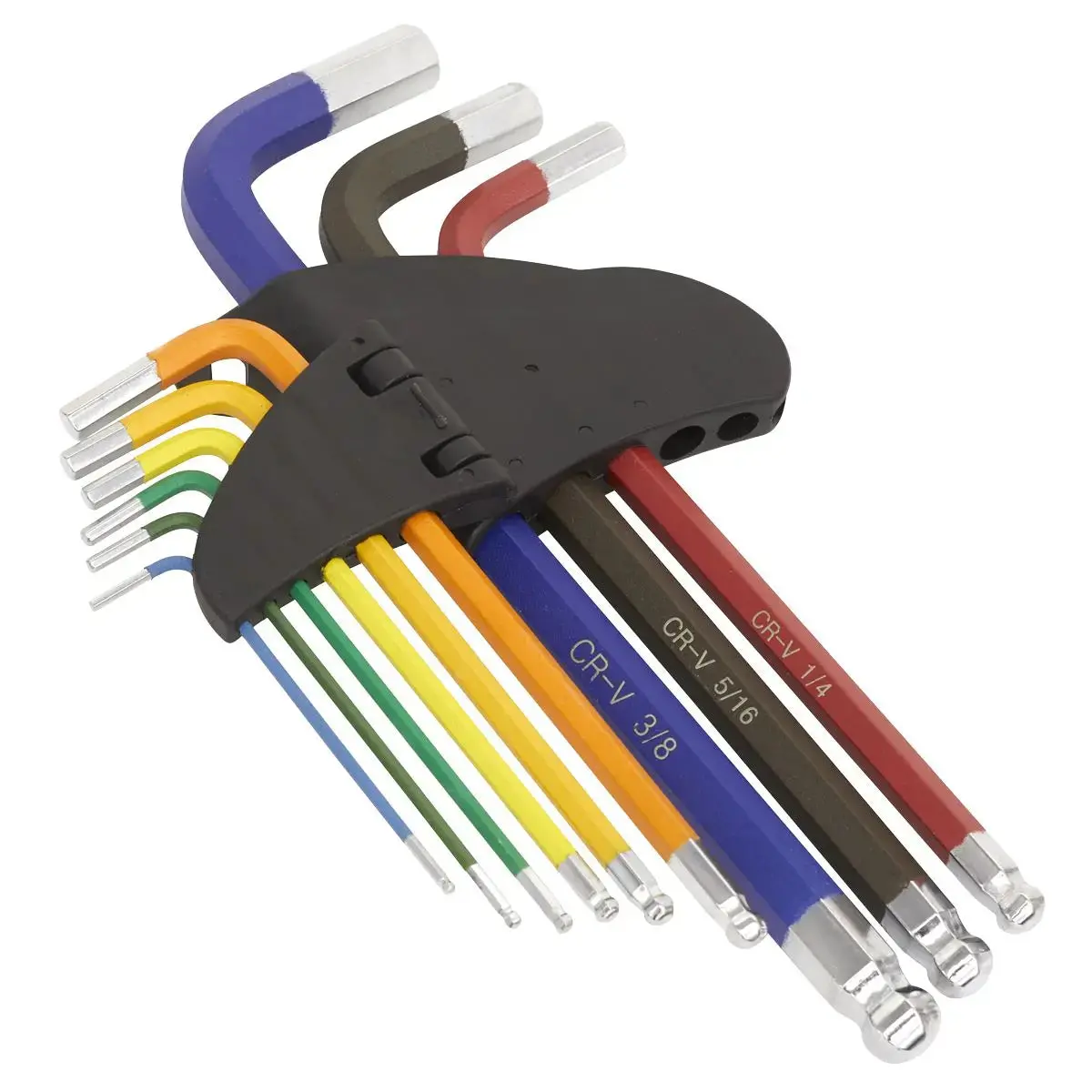 Sealey Premier Ball-End Hex Key Set 9Pc Long Colour-Coded Imperial 2