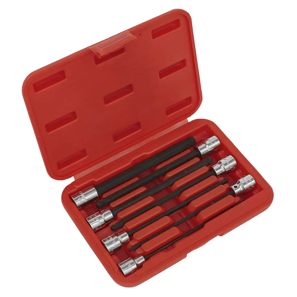 Sealey Premier Ball-End Hex Socket Bit Set 7Pc 3/8"Sq Drive 150Mm Metric 1