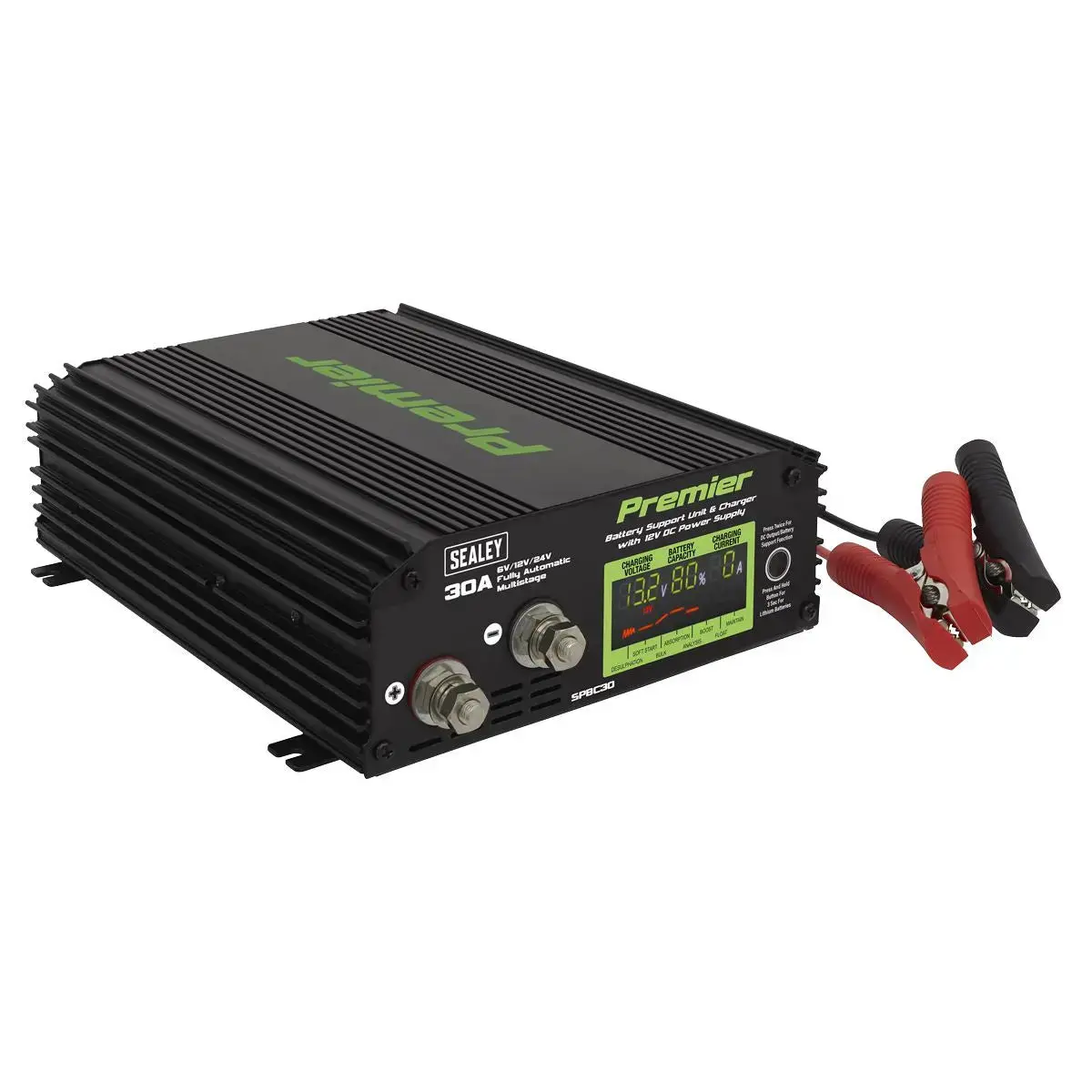 Sealey Premier Battery Support Unit Charger & Maintainer 30A 1