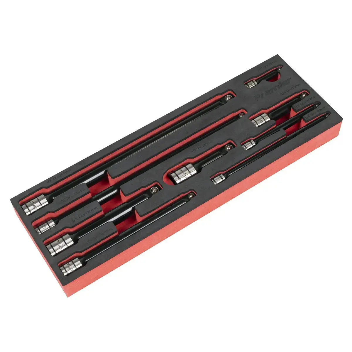 Sealey Premier Black Premier Black Wobble/Rigid Extension Bar Set 1/4", 3/8" & 1/2"Sq Drive 9Pc - Premier Black 1
